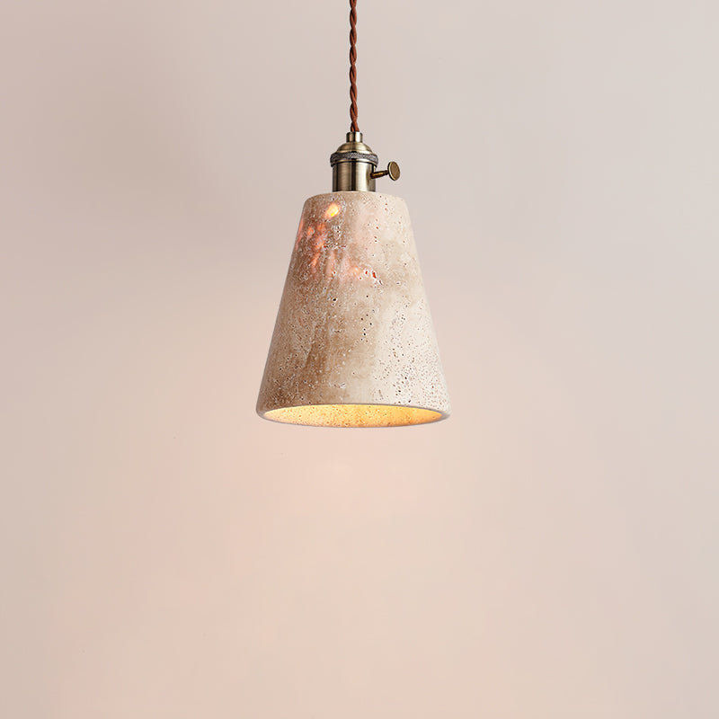 Alagusmo Pendant Lamp Model D: Dia 5.9″ x H 8.7″ / Yellow Travertine pendant Lamp