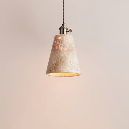 Alagusmo Pendant Lamp Model D: Dia 5.9″ x H 8.7″ / Yellow Travertine pendant Lamp