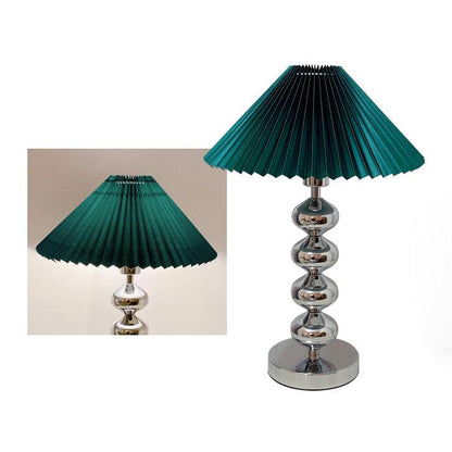 Aleisha Pleated Table Lamp Dia 13.7″ x H 19.6″ / Dia 35cm x H 50cm / Chrome + Cyan / US plug Table lamp