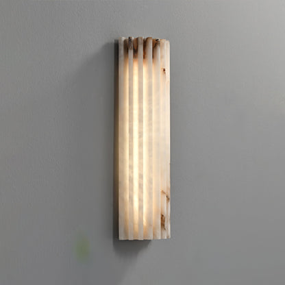 Alvia Alabaster Wall Light L 3.9″ x W 1.9″ x H 17.7″ / White / Warm Light 1001 Wall lamp