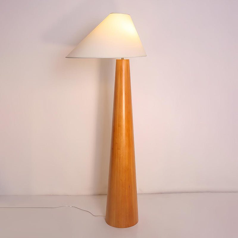 Alvin Floor Lamp Dia 17.7″ x H 59″ / Wood Color & White / US Plug Floor lamp