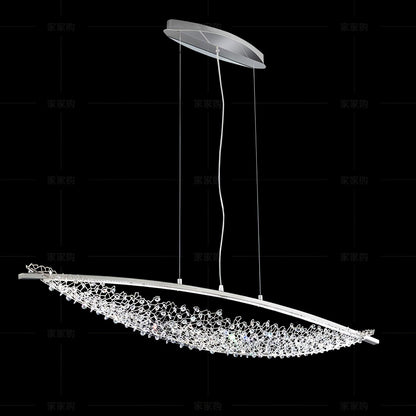 Amaca Pendant Light L 59.1″ x W 7.9″ x H 7.9″ / L 150cm x W 20cm x H 20cm / Chrome & Clear / Warm Light Chandelier
