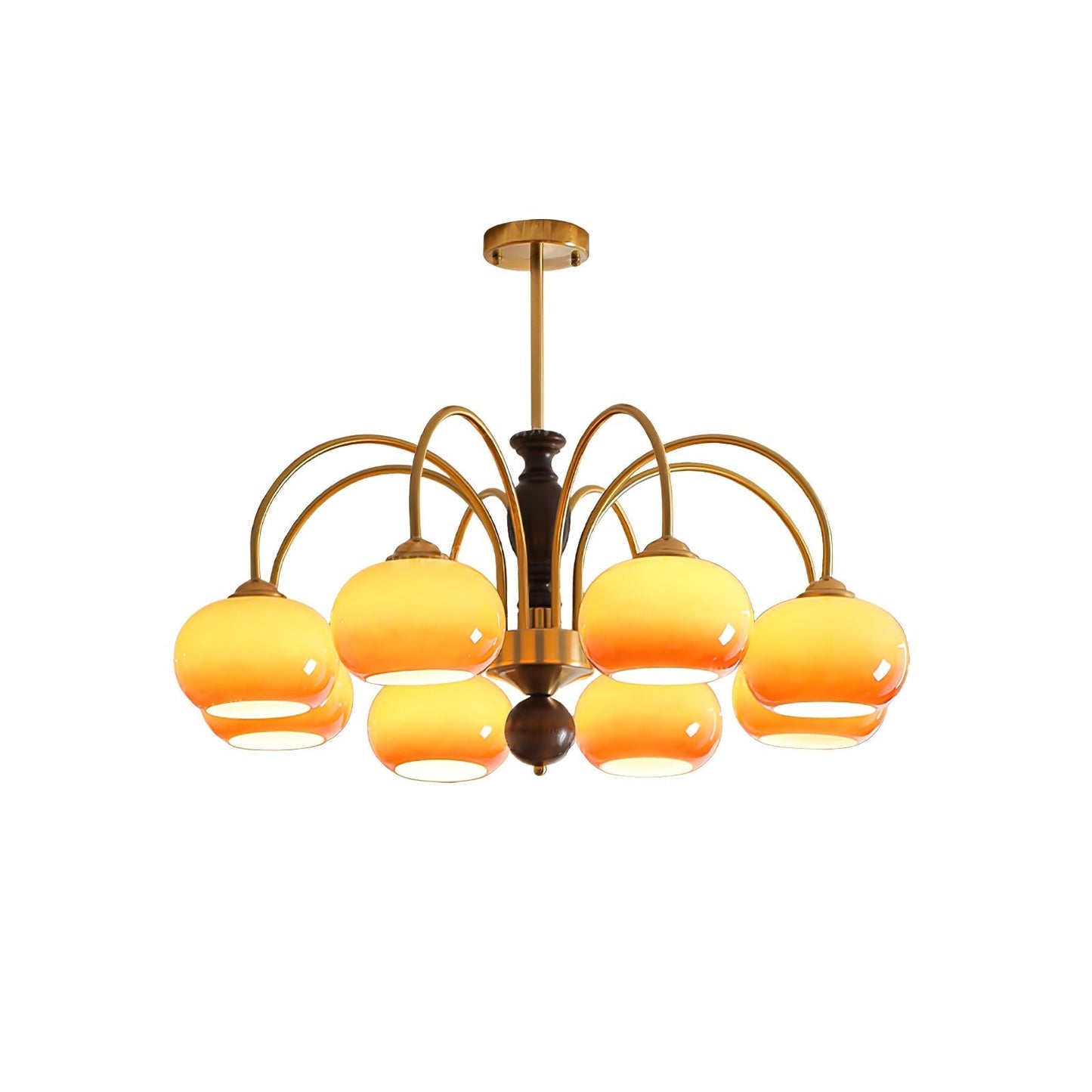 Amberly Arch Chandelier 8 heads ? 35.4″ x H 15.4″ / Walnut Color & Gold & Caramel Chandelier