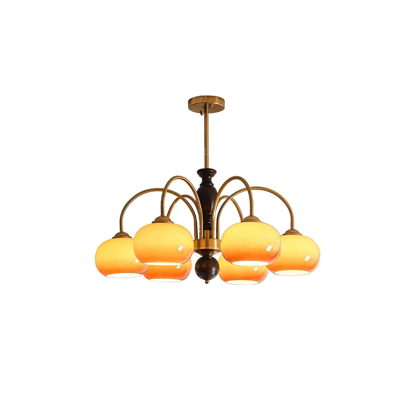 Amberly Arch Chandelier 6 heads ? 30.7″ x H 15.4″ / Walnut Color & Gold & Caramel Chandelier