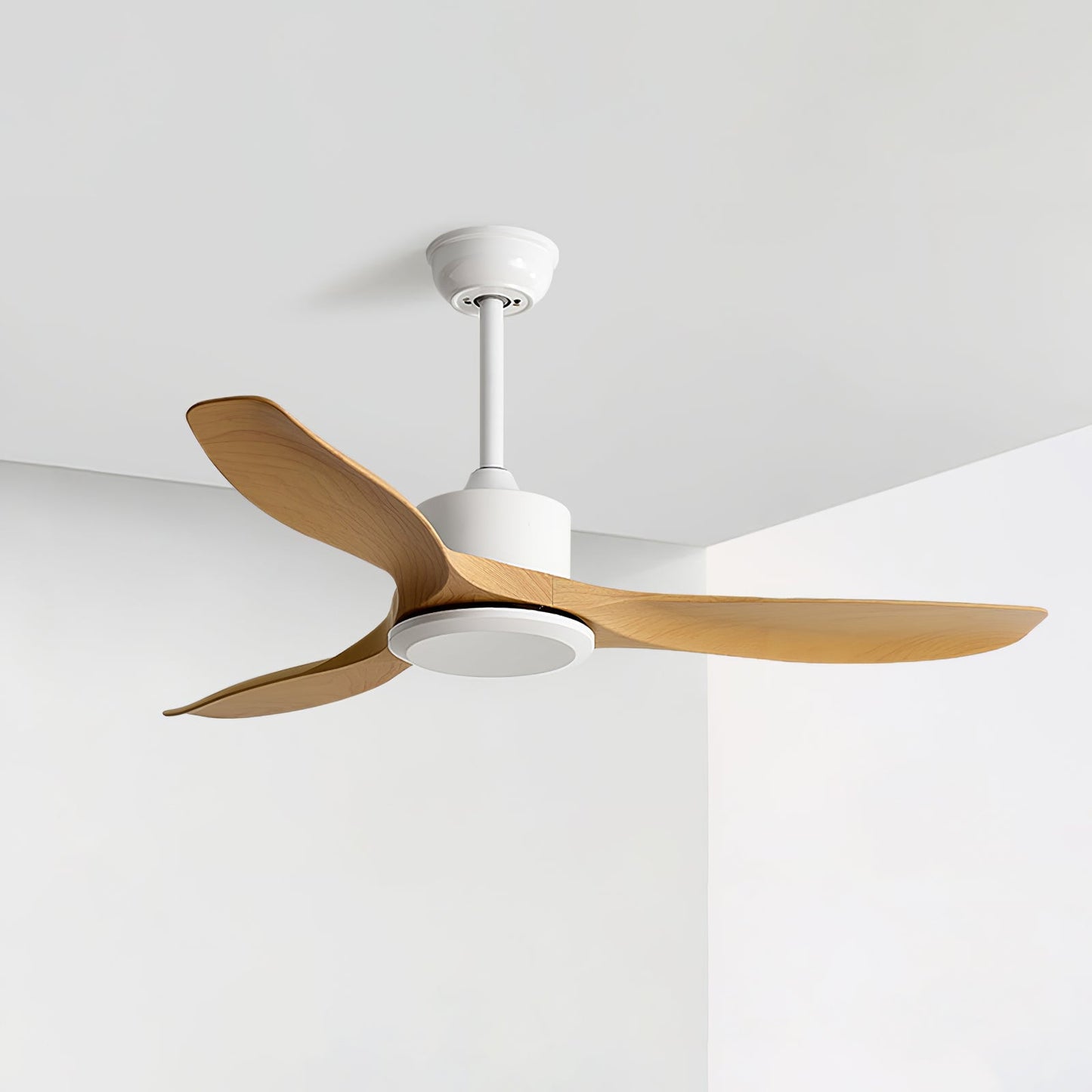 Amelia Ceiling Fan Dia 42″ x H 9.8″ / Nature Wood Grain & White (ABS blades) 1001 Ceiling fan