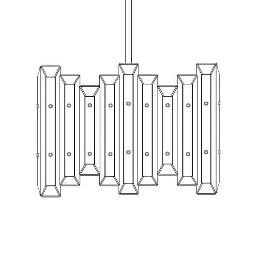American Brass And Crystal Alabaster Prism Linear 17 Inch 4 Light Linear Suspension Light Cp474047