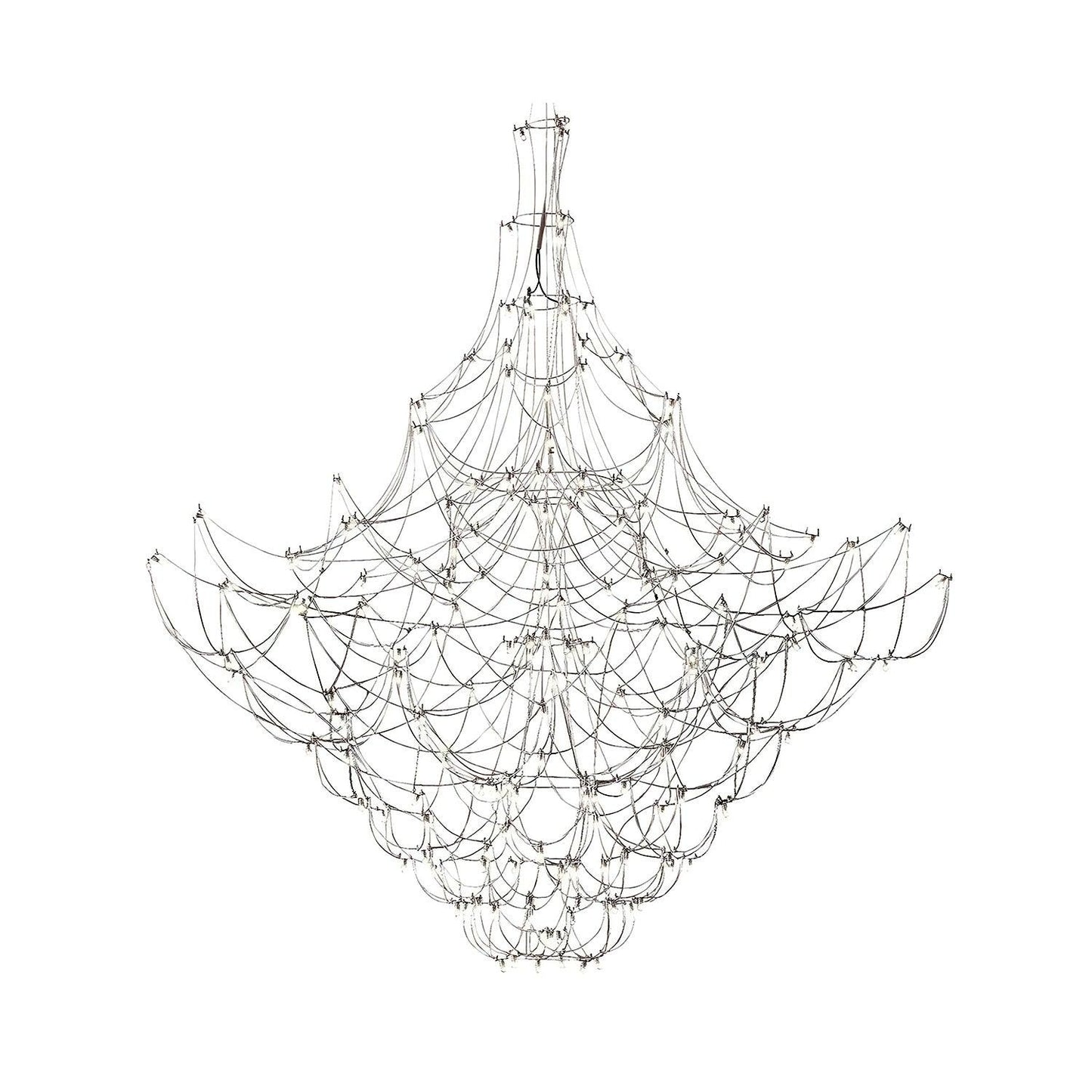 Amos Light Group Chandelier Φ 59.1″ x H 59.1″ / Dia 150cm x H 150cm / Chrome / Warm Light Chandelier