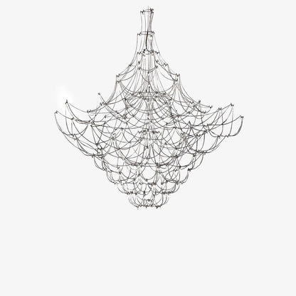 Amos Light Group Chandelier Φ 39.4″ x H 39.4″ / Dia 100cm x H 100cm / Chrome / Warm Light Chandelier