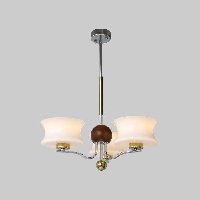 Anath Chandelier 3 heads ? 19.7″ x H 18.9″ / Dia 50cm x H 48cm / Gold + Chrome＆White Chandelier