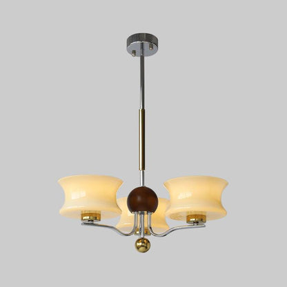 Anath Chandelier 3 heads ? 19.7″ x H 18.9″ / Dia 50cm x H 48cm / Gold + Chrome＆Beige Chandelier