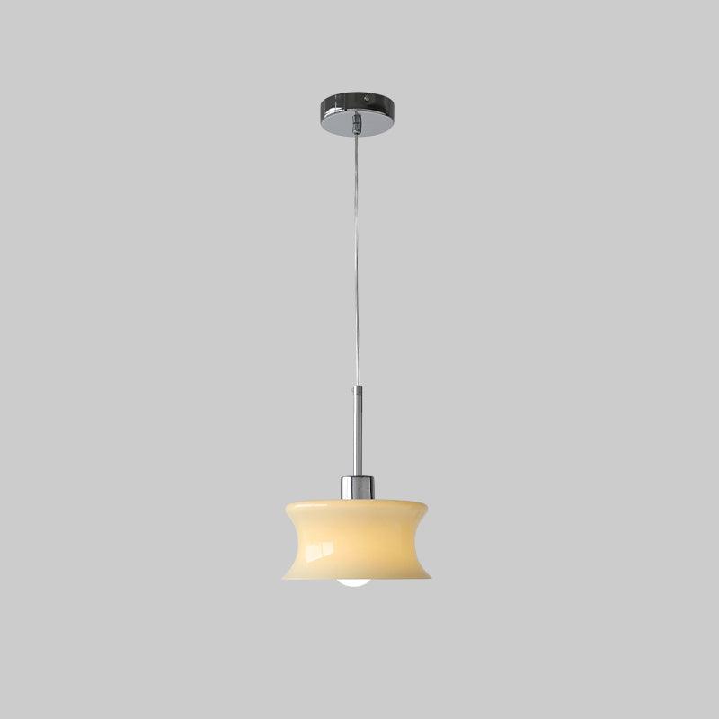Anath Pendant Light Dia 7.9″ x H 9.4″ / Dia 20cm x H 24cm / Chrome + Beige Pendant light