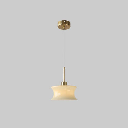 Anath Pendant Light Dia 7.9″ x H 9.4″ / Dia 20cm x H 24cm / Gold + Beige Pendant light
