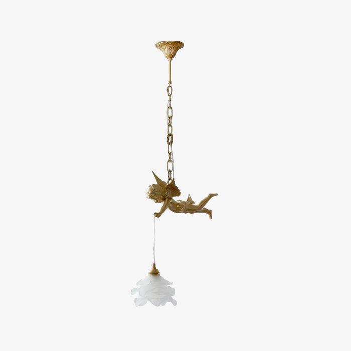 Vintage Angel Pendant Light ? 6.3″ x H 13.3″/ Dia 16cm x H 34cm / Brass Pendant light