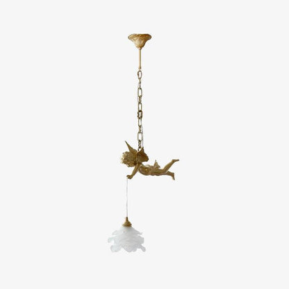 Vintage Angel Pendant Light ? 6.3″ x H 13.3″/ Dia 16cm x H 34cm / Brass Pendant light