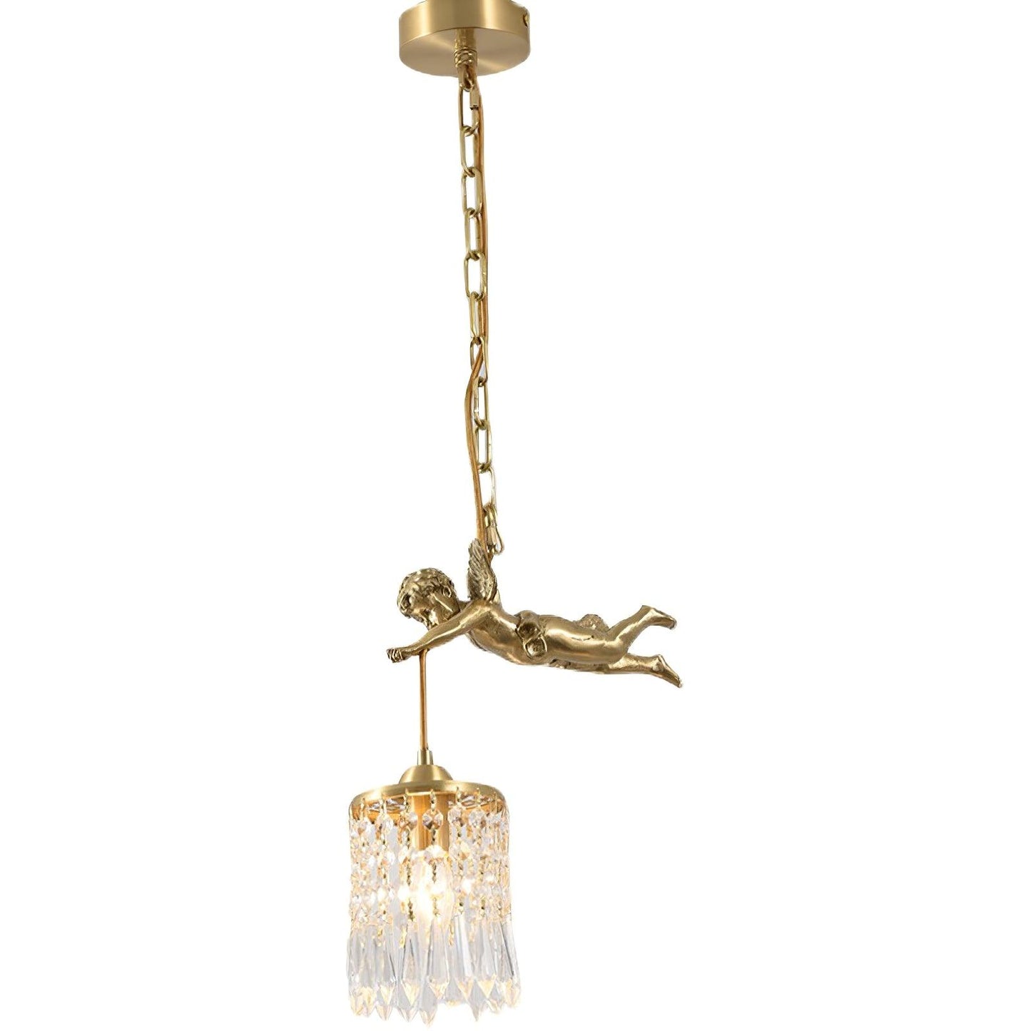 Angel Pendant Light Dia 9.8″ x H 19.7″ / Dia 25cm x H 50cm / Brass + Clear Pendant light