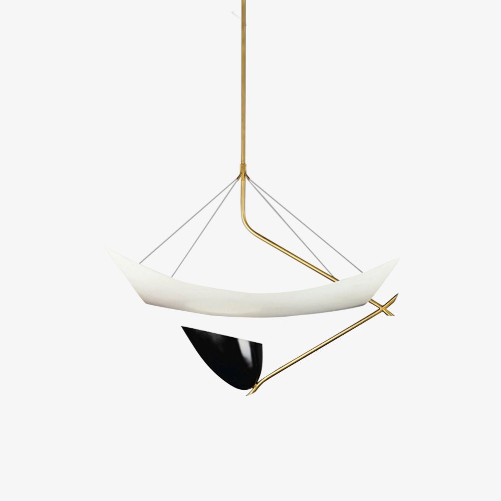 Angelo Lelii Pendant Light Dia 19.7″ x H 27.6″ / Dia 50cm x H 70cm / Gold & White & Black / Warm Light Pendant light