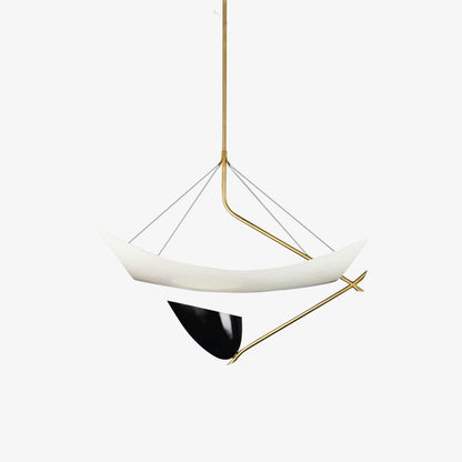 Angelo Lelii Pendant Light Dia 19.7″ x H 27.6″ / Dia 50cm x H 70cm / Gold & White & Black / Warm Light Pendant light