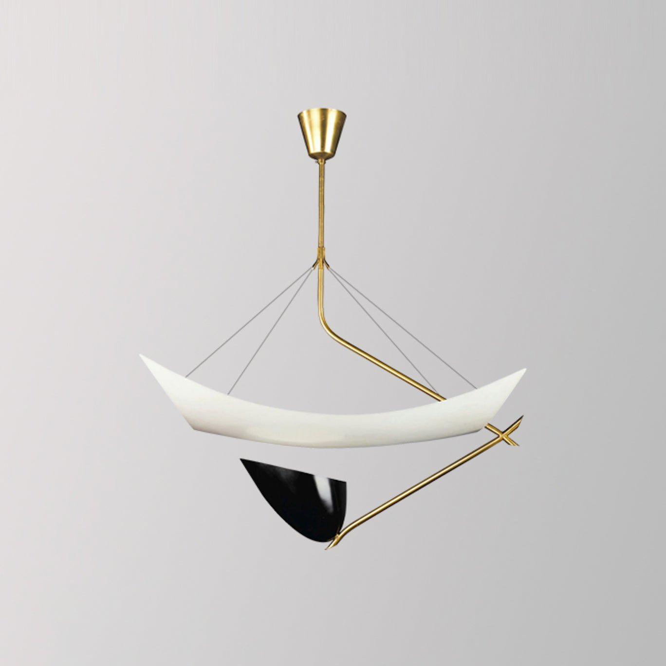 Angelo Lelii Pendant Light Dia 19.7″ x H 27.6″ / Dia 50cm x H 70cm / Gold & White & Black / Warm Light Pendant light
