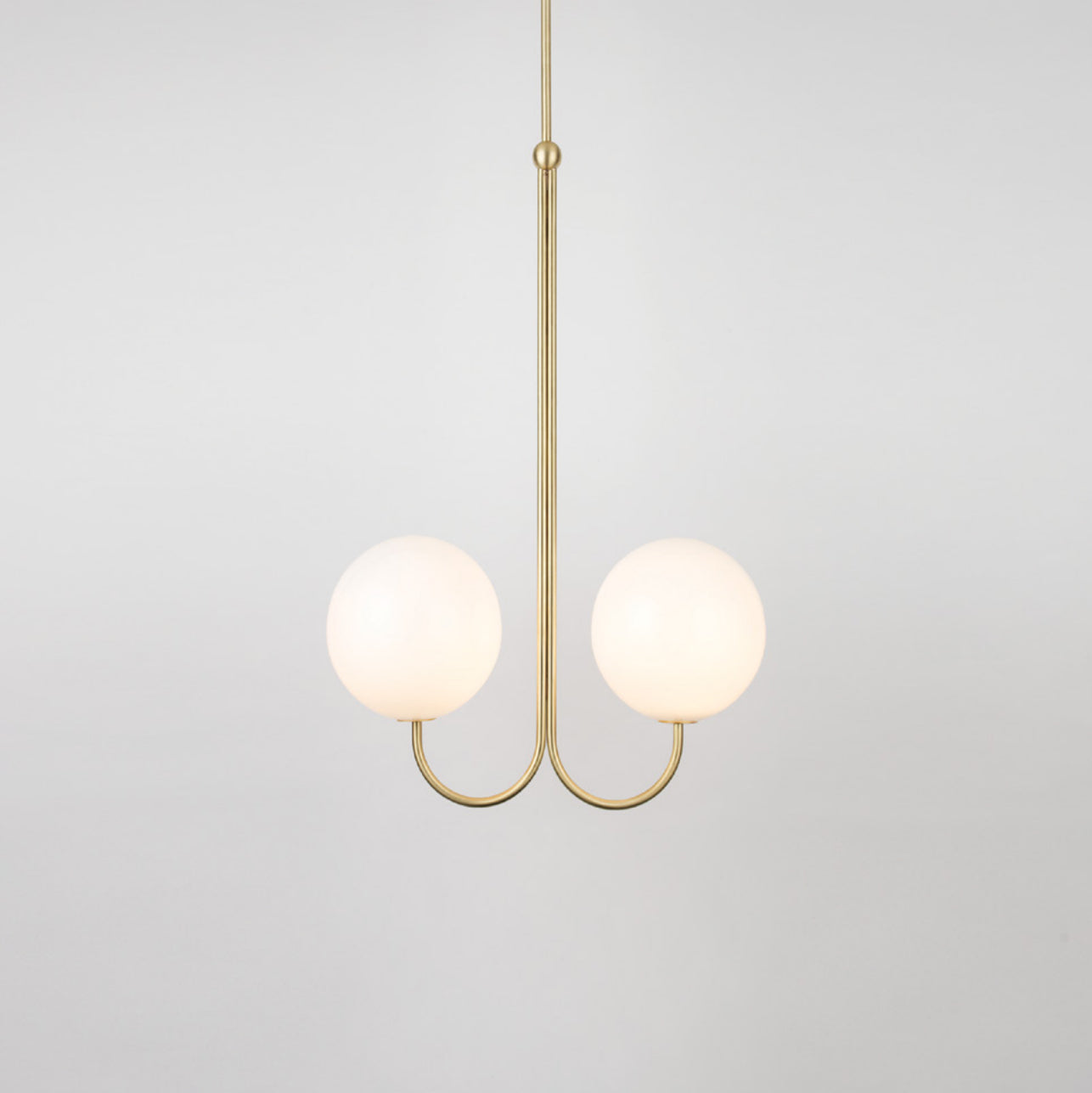 Angle Pendant Light 2 heads Dia 15″ x H 34.6″ / Dia 38cm x H 88cm / Polished Brass Pendant light