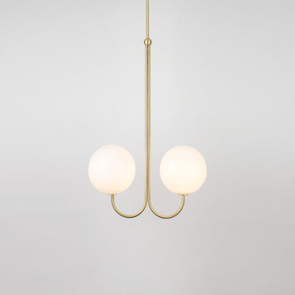 Angle Pendant Light 2 heads Dia 15″ x H 34.6″ / Dia 38cm x H 88cm / Polished Brass Pendant light