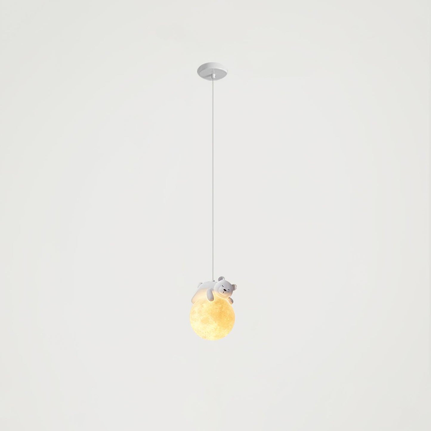 Animal Sleeping Pendant Lamp Little Bear Size: Dia 5.9″ x H 59″ / Dia 15cm x H 150cm / White Pendant light