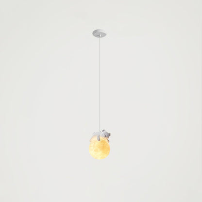 Animal Sleeping Pendant Lamp Little Bear Size: Dia 5.9″ x H 59″ / Dia 15cm x H 150cm / White Pendant light