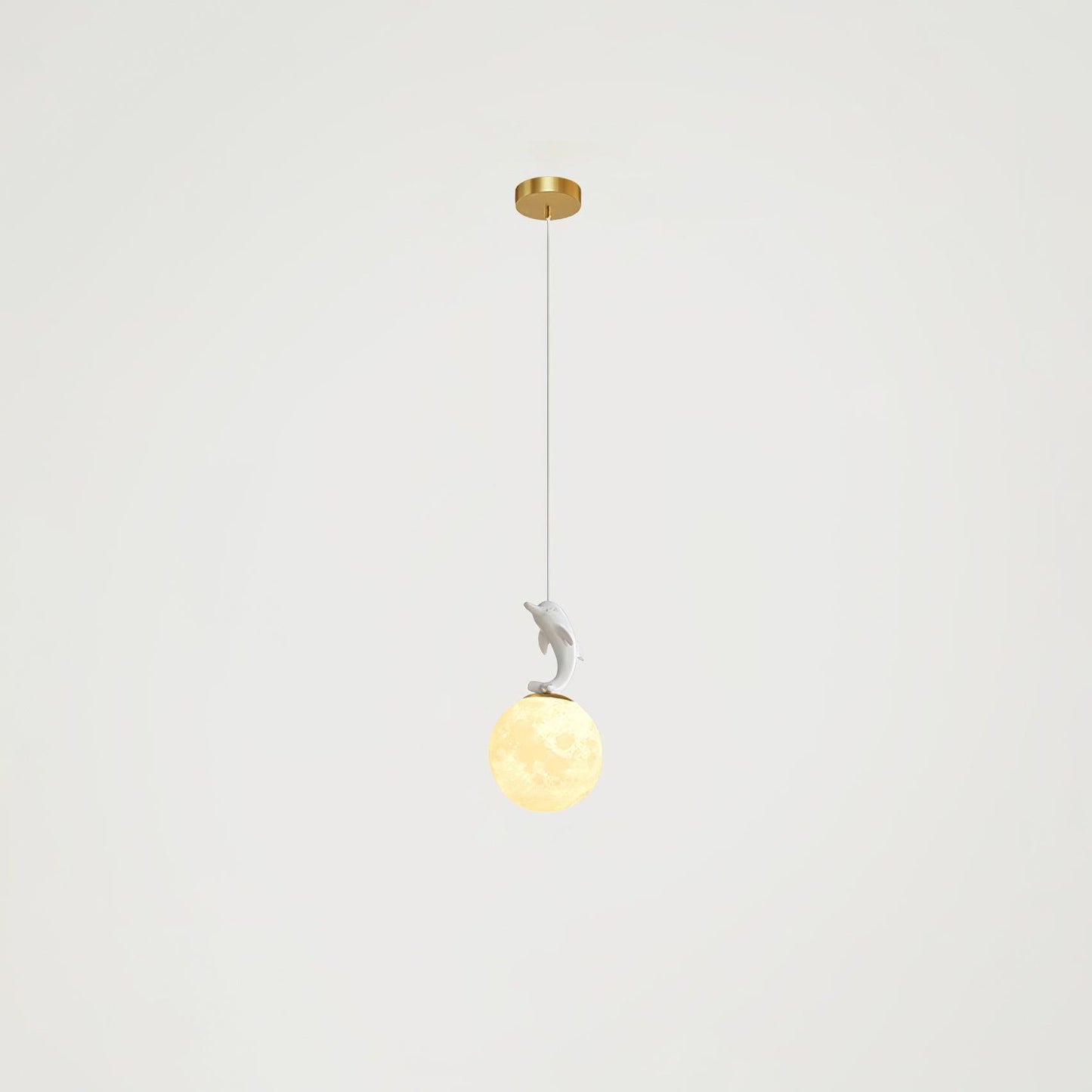 Animal And Moon Pendant Light White dolphin Dia 5.9″ x H 10.6″ / Dia 15cm x H 27cm / Gold Pendant light