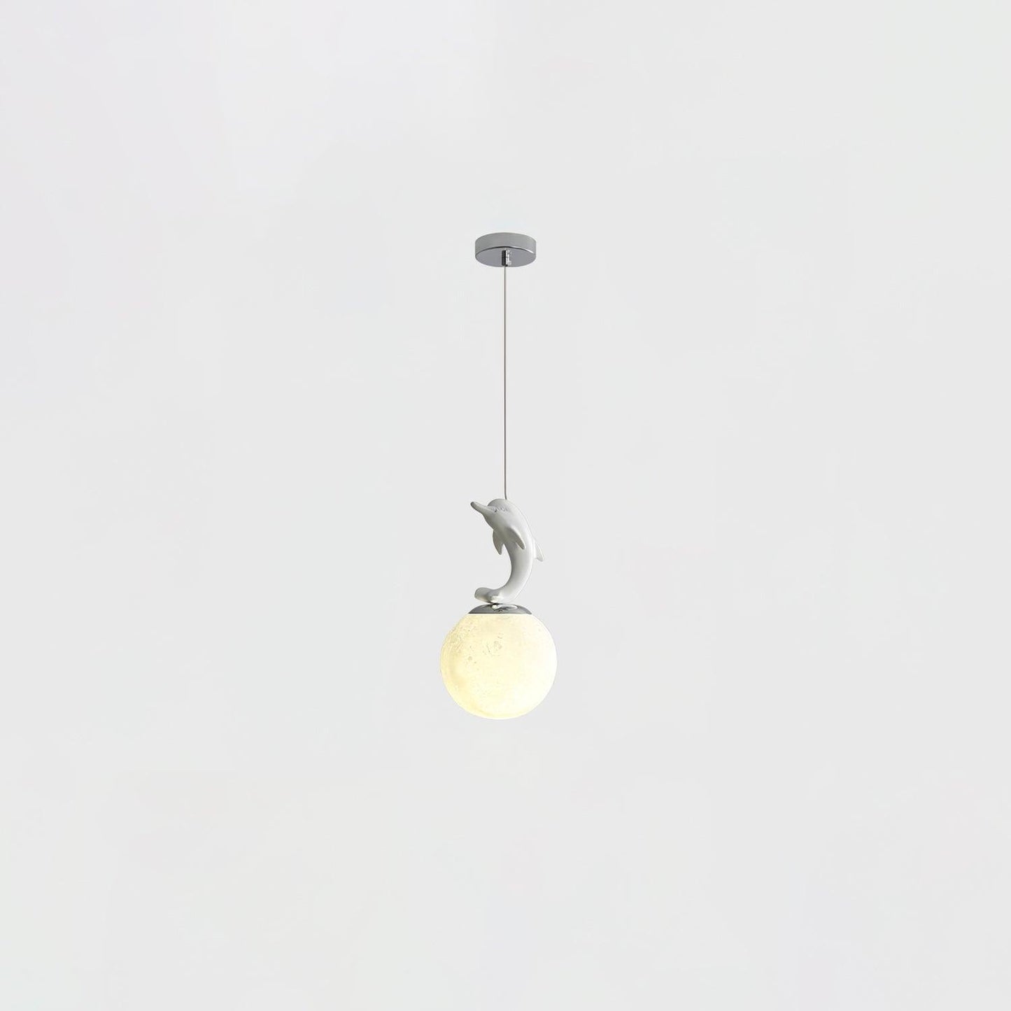 Animal And Moon Pendant Light White dolphin Dia 5.9″ x H 10.6″ / Dia 15cm x H 27cm / Chrome Pendant light