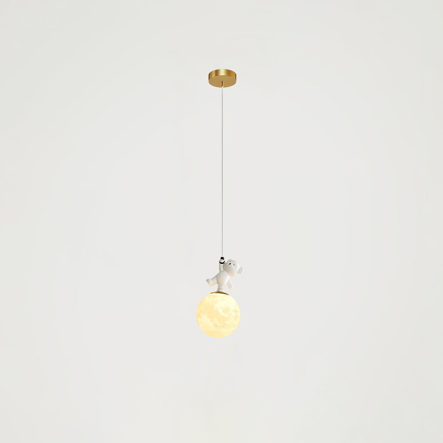 Animal And Moon Pendant Light Little Bear Dia 5.9″ x H 10.6″ / Dia 15cm x H 27cm / Gold Pendant light