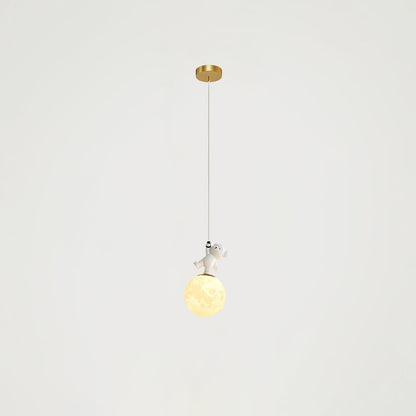 Animal And Moon Pendant Light Little Bear Dia 5.9″ x H 10.6″ / Dia 15cm x H 27cm / Gold Pendant light