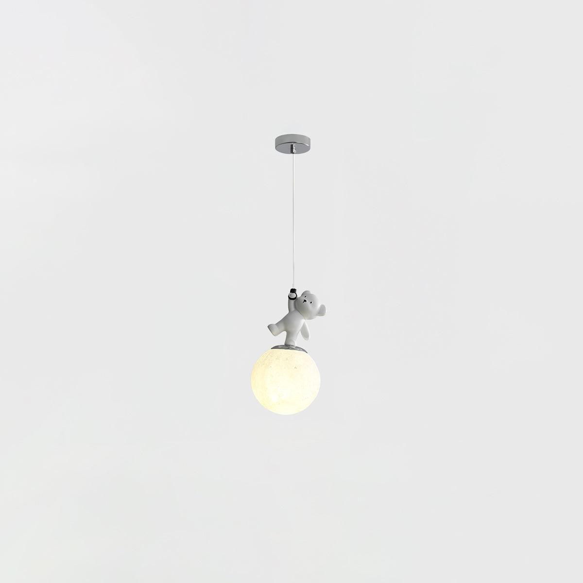 Animal And Moon Pendant Light Little Bear Dia 5.9″ x H 10.6″ / Dia 15cm x H 27cm / Chrome Pendant light