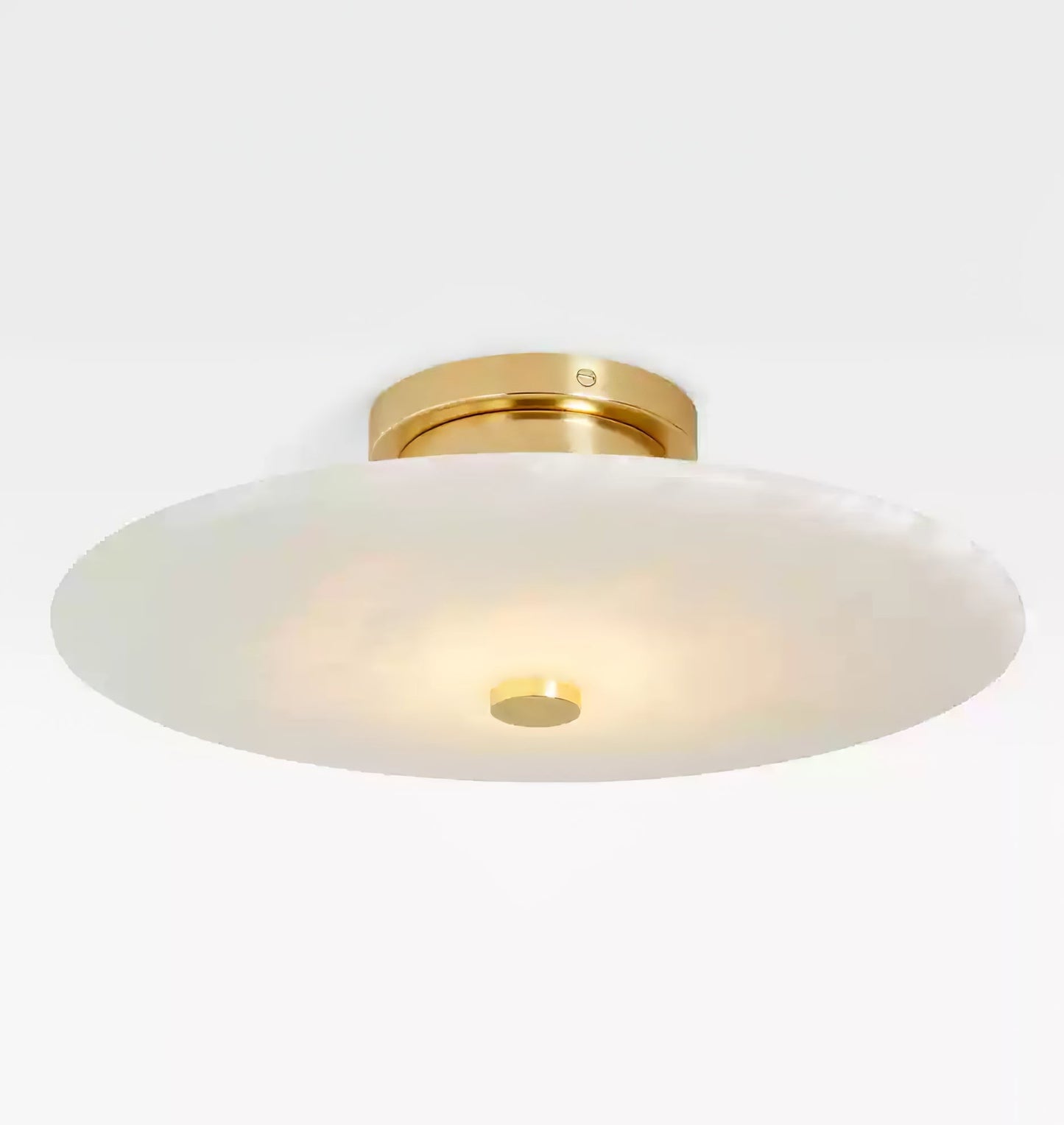 Ankeny Alabaster Ceiling Lamp Dia 7.9″ x H 3.9″ / Brass & White Ceiling lamp