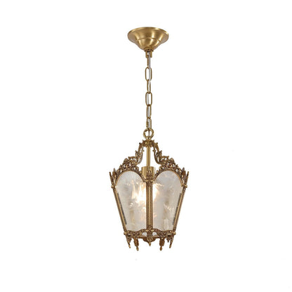Antique Empire Pendant Lamp Dia 9.1″ x H 11.8″ / Dia 23cm x H 30cm / Frosted white & Brass Chandelier