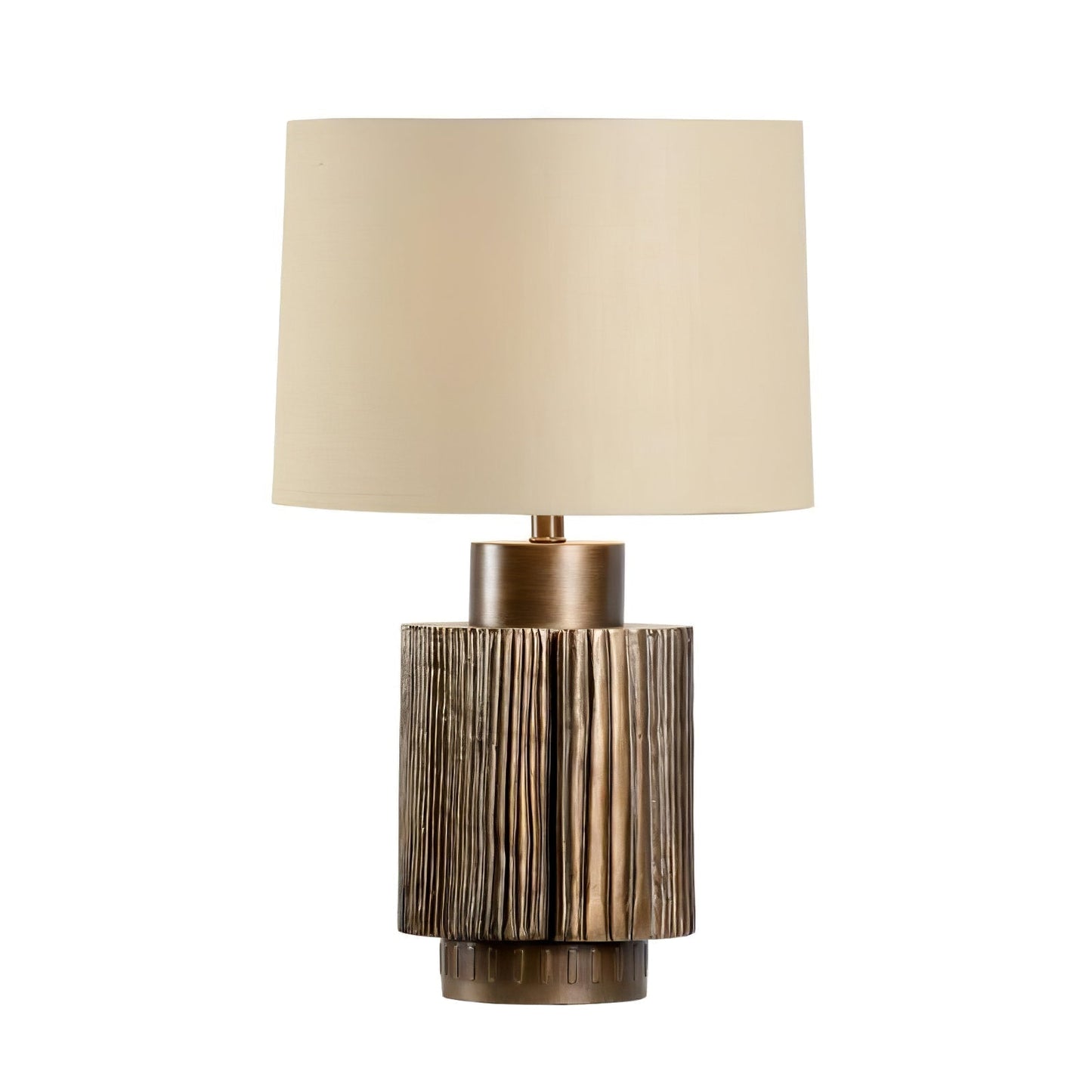 Antique Groove Table Lamp Dia 11.8″ x H 22.8″ / Dia 30cm x H 58cm / Bronze & Beige / US Plug Table lamp