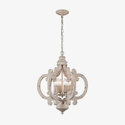 Antique White Style Chandelier Φ 19.7″ x H 24.8″ / Dia 50cm x H 63cm / Antique White Chandelier