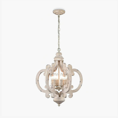 Antique White Style Chandelier Φ 19.7″ x H 24.8″ / Dia 50cm x H 63cm / Antique White Chandelier