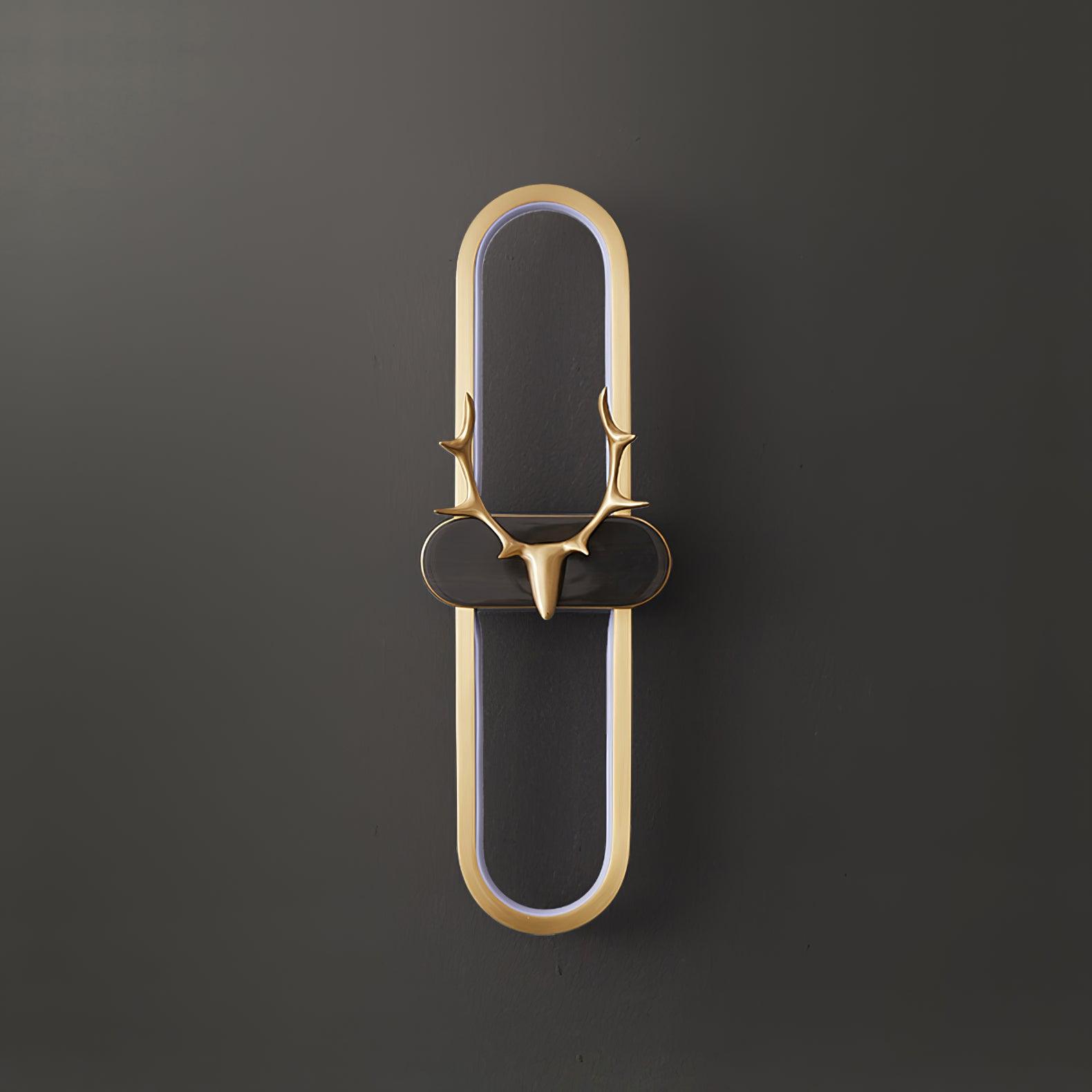 Antlers Halo Wall Lamp L 5.1″ x W 2.4″ x H 15.7″ / L 13cm x W 6cm x H 40cm / Brass + Black / Three-color changing light