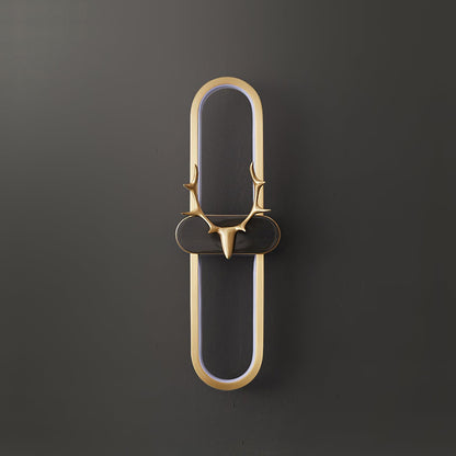 Antlers Halo Wall Lamp L 5.1″ x W 2.4″ x H 15.7″ / L 13cm x W 6cm x H 40cm / Brass + Black / Three-color changing light