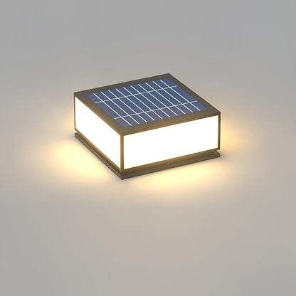 Anvia Outdoor Post Light L 15.7″ x W 15.7″ x H 7.1″ / L 40cm x W 40cm x H 18cm / Model B: Solar-Powered Version / Warm