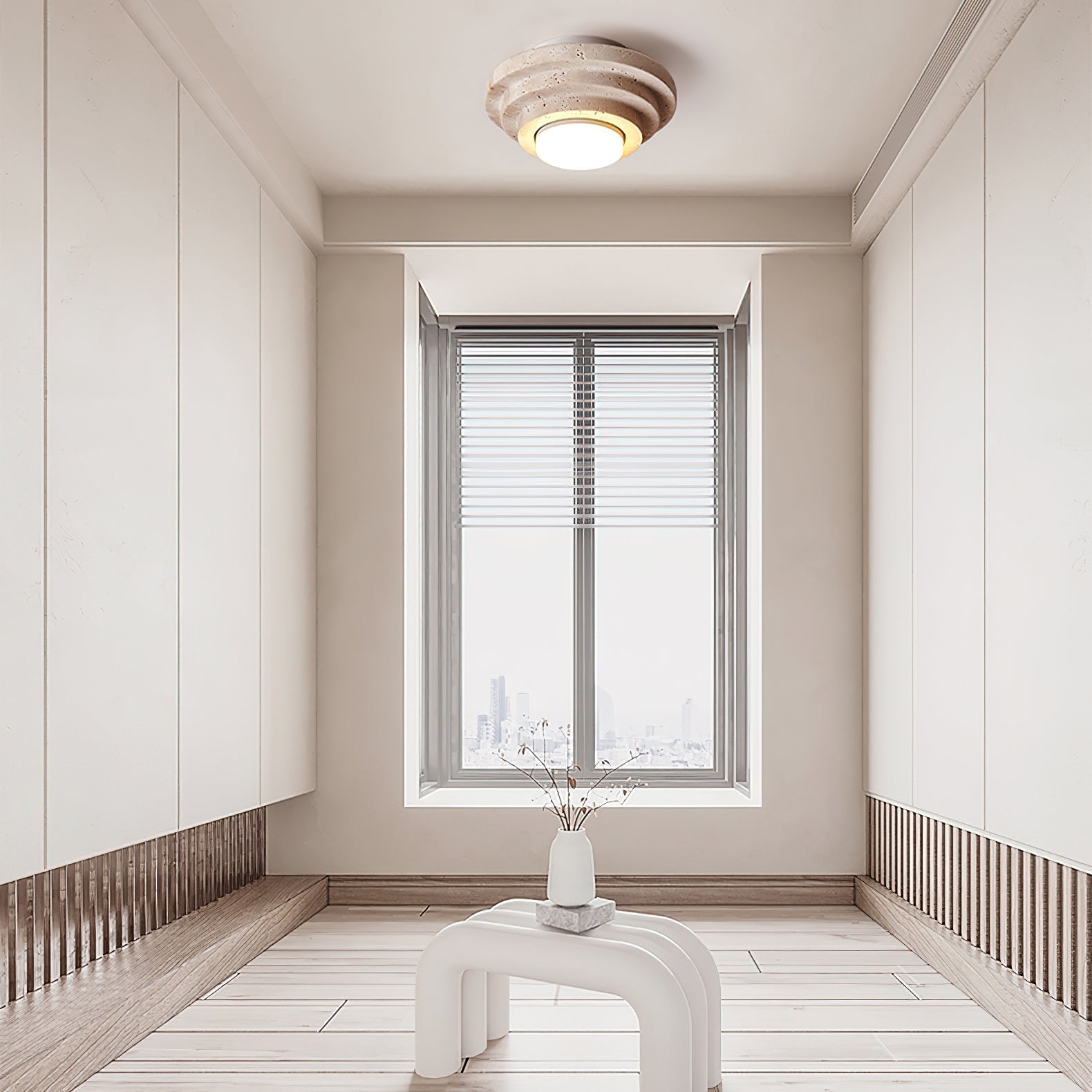 Aperture Ceiling Lamp Dia 6.7″ x H 3.9″ / Dia 17cm x H 10cm / Beige & White Ceiling lamp