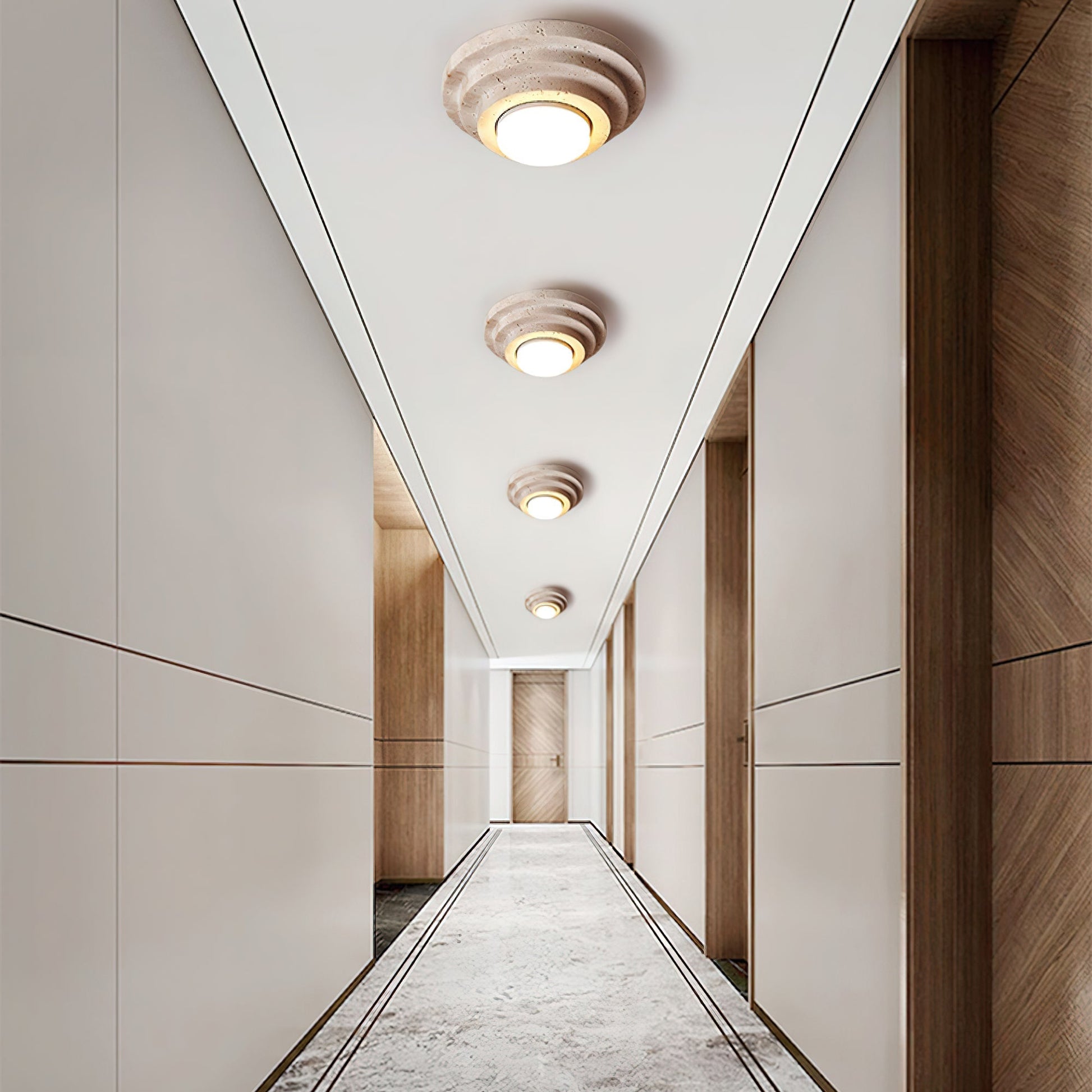Aperture Ceiling Lamp Dia 6.7″ x H 3.9″ / Dia 17cm x H 10cm / Beige & White Ceiling lamp