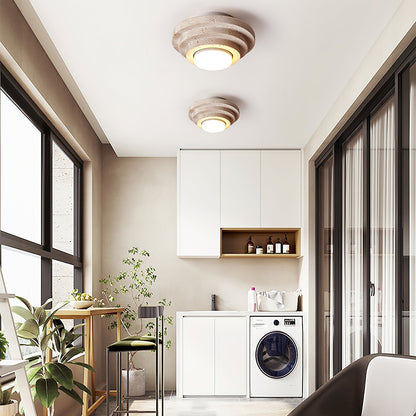Aperture Ceiling Lamp Dia 6.7″ x H 3.9″ / Dia 17cm x H 10cm / Beige & White Ceiling lamp