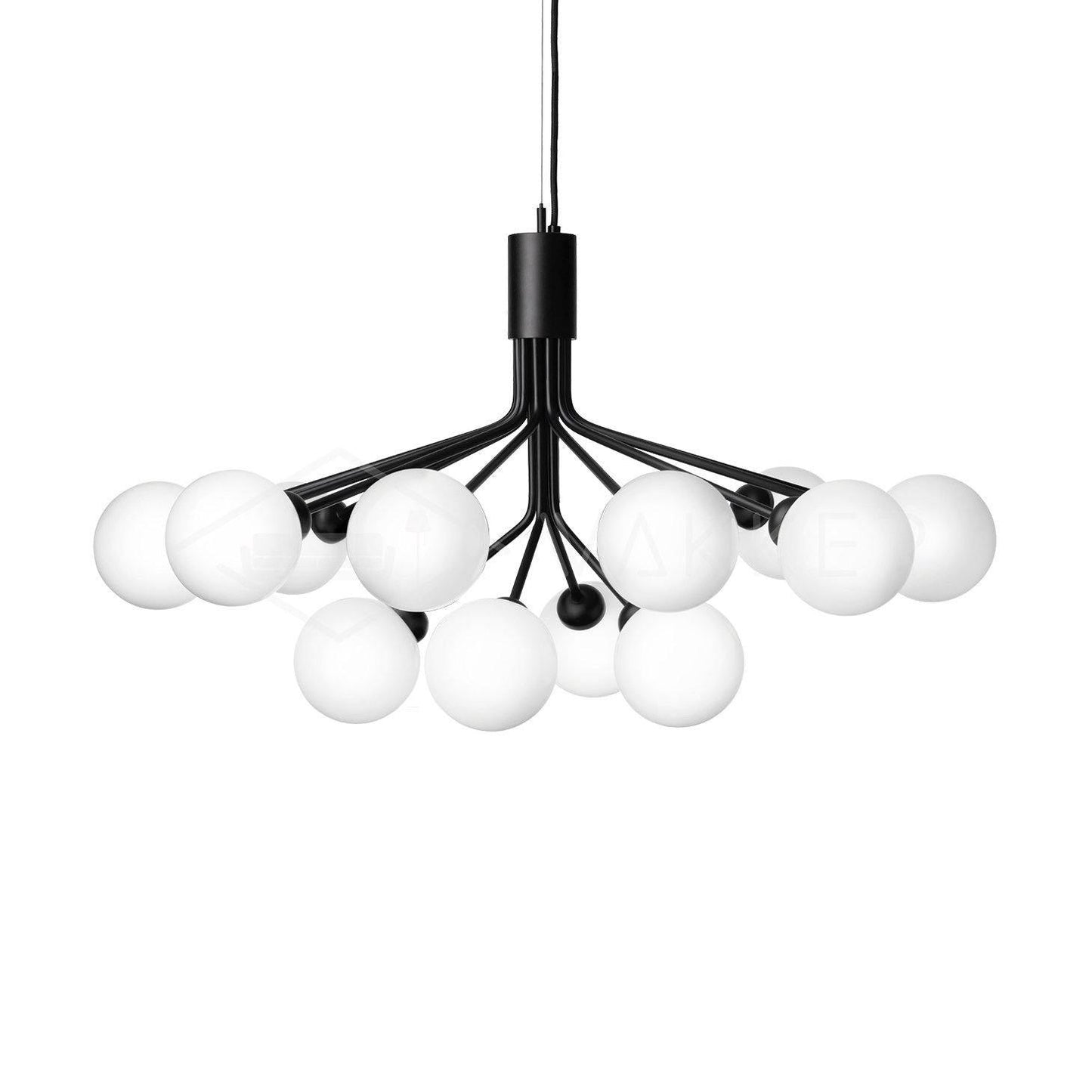 Apiales Chandelier 12heads ? 31.5″ x H 19.7″ / Dia 80cm x H 50cm / Black / White Chandelier