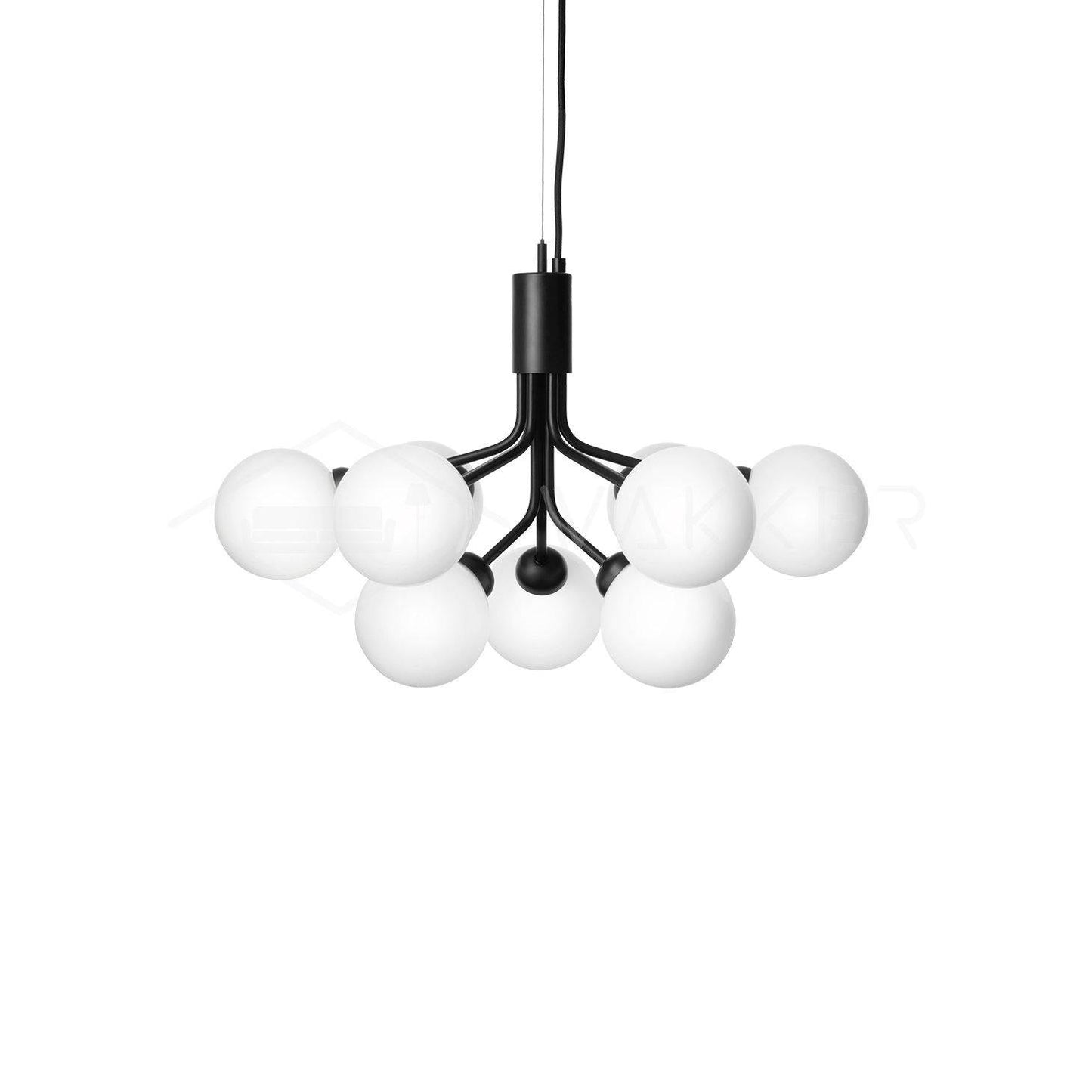 Apiales Chandelier 9heads ? 23.6″ x H 15.8″ / Dia 60cm x H 40cm / Black / White Chandelier