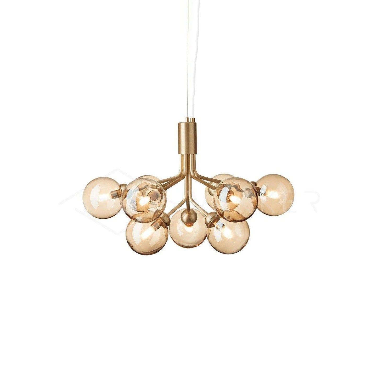 Apiales Chandelier 9heads ? 23.6″ x H 15.8″ / Dia 60cm x H 40cm / Gold / Amber Chandelier
