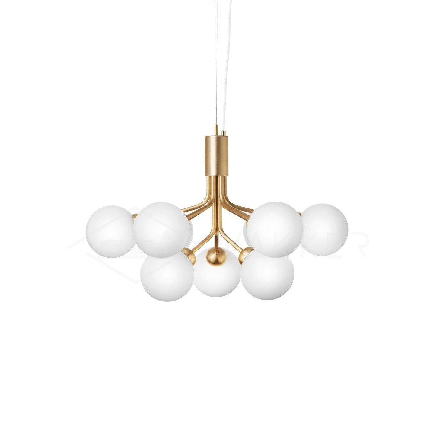 Apiales Chandelier 9heads ? 23.6″ x H 15.8″ / Dia 60cm x H 40cm / Gold / White Chandelier