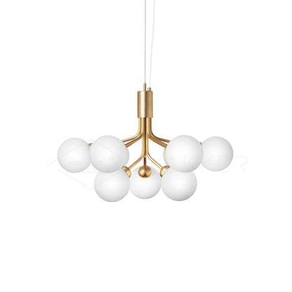 Apiales Chandelier 9heads ? 23.6″ x H 15.8″ / Dia 60cm x H 40cm / Gold / White Chandelier