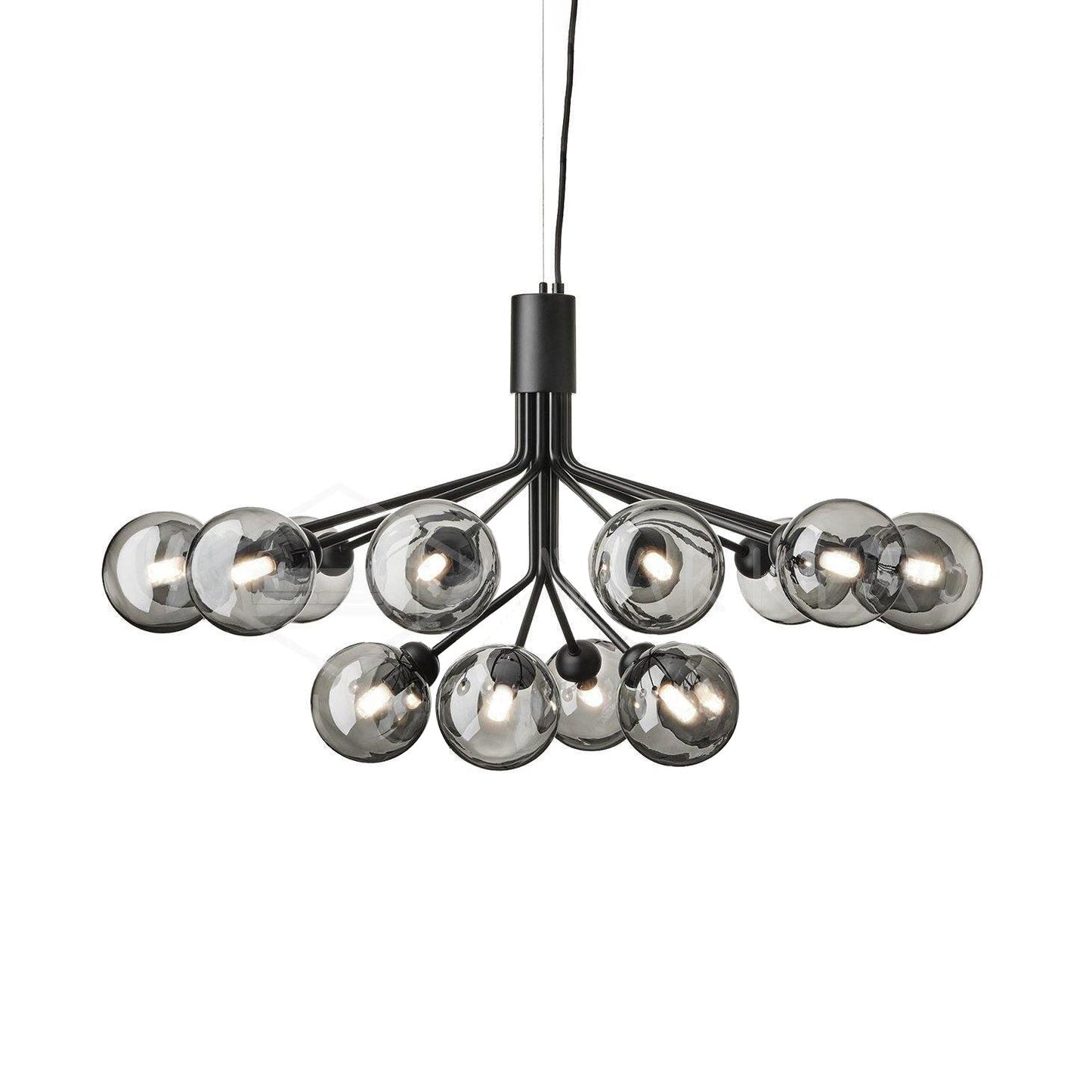 Apiales Chandelier 12heads ? 31.5″ x H 19.7″ / Dia 80cm x H 50cm / Black / Smoky Chandelier