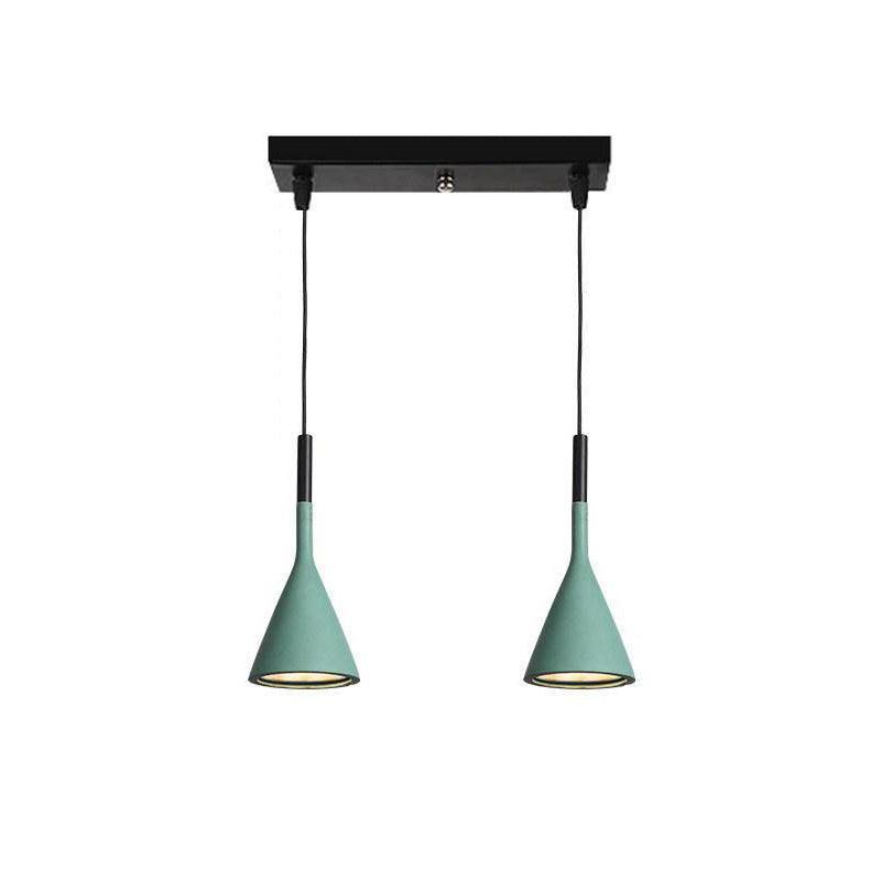 Conical Concrete Pendant Light 2Heads / Green Pendant light