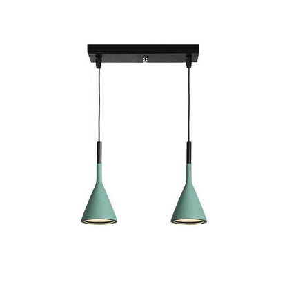 Conical Concrete Pendant Light 2Heads / Green Pendant light